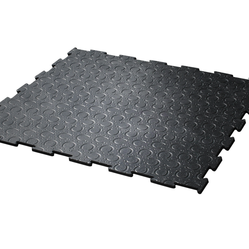 Interlocking horseshoe-pattern rubber tile, 18mm thick
