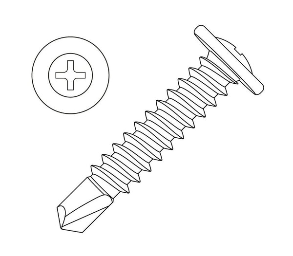 100x Poly Belt Fixing Screws for Steel