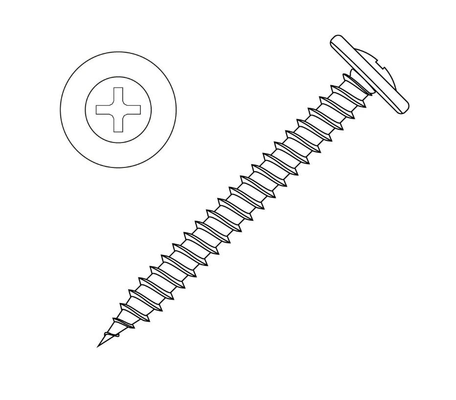 100x Poly Belt Fixing Screws for Wood